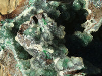 Natural Drusy Quartz Coated Ball Malachite On Red Copper Dolomite Specimen x 1 From Congo - Toprock Gemstones and Minerals 