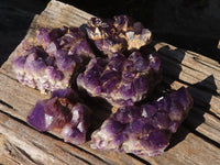 Natural Stone Sealed Amethyst Clusters x 5 From Zambia