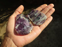 Polished Semi Translucent Watermelon Fluorite Free Forms  x 12 From Uis, Namibia - TopRock