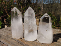 Polished Clear Quartz Crystal Points x 12 From Madagascar