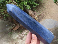 Polished Blue Lazulite Points  x 2 From Madagascar - TopRock