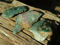 Polished One Side Polished Emerald Mtorolite Plates  x 3 From Mutorashanga, Zimbabwe