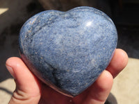 Polished Blue Lazulite Hearts  x 6 From Madagascar