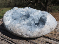 Polished Blue Celestite Crystalline Geode Egg  x 1 From Sakoany, Madagascar - TopRock