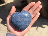 Polished Blue Lazulite Hearts  x 6 From Madagascar