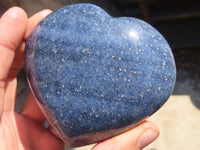 Polished Blue Lazulite Hearts  x 6 From Madagascar