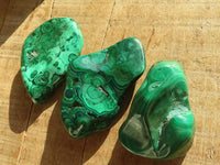 Polished Flower Banded Malachite Free Forms  x 12 From Congo - Toprock Gemstones and Minerals 