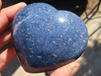 Polished Blue Lazulite Hearts  x 6 From Madagascar