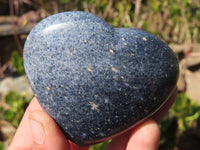 Polished Blue Lazulite Hearts  x 6 From Madagascar