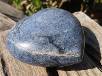 Polished Blue Lazulite Hearts  x 6 From Madagascar