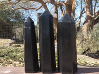 Polished Trio Of Black Basalt Points  x 3 From Madagascar - TopRock