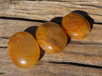 Polished Golden Healer Hematoid Quartz Galet / Palm Stones x 20 From Madagascar