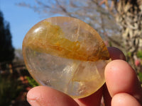 Polished Golden Healer Hematoid Quartz Galet / Palm Stones x 20 From Madagascar