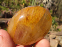 Polished Golden Healer Hematoid Quartz Galet / Palm Stones x 20 From Madagascar