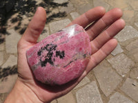 Polished One Side Polished Pink & Black Rhodonite Free Forms  x 6 From Madagascar - TopRock