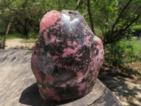 Polished One Side Polished Pink & Black Rhodonite Free Forms  x 6 From Madagascar - TopRock