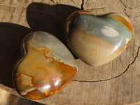 Polished Polychrome / Picasso Jasper Hearts  x 6 From Madagascar - Toprock Gemstones and Minerals 