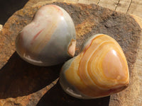 Polished Polychrome / Picasso Jasper Hearts  x 6 From Madagascar - Toprock Gemstones and Minerals 