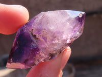 Polished Window Amethyst Crystals x 12 From Ankazobe, Madagascar