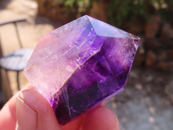 Polished Window Amethyst Crystals x 12 From Ankazobe, Madagascar