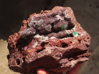 Natural Drusy Coated Malachite On Red Copper Dolomite Specimen x 1 From Likasi, Congo - Toprock Gemstones and Minerals 