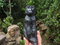 Polished Soap Stone Sitting Baboon Carving  x 1 From Zimbabwe - TopRock