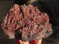 Natural Drusy Coated Malachite On Red Copper Dolomite Specimen x 1 From Likasi, Congo - Toprock Gemstones and Minerals 