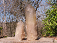 Natural Semi Polished Quartz Crystal Points x 2 From Angola