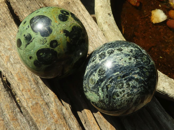 Polished Stromatolite / Kambamba Jasper Spheres  x 4 From Mahajanga, Madagascar - TopRock