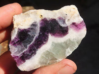 Polished One Side Polished Watermelon Fluorite Pieces  x 12 From Uis, Namibia