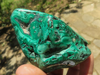 Polished Malachite Free Forms With Stunning Flower & Banding Patterns x 4 From Congo - TopRock