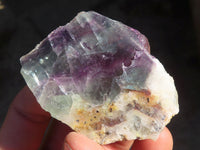 Polished One Side Polished Watermelon Fluorite Pieces  x 12 From Uis, Namibia