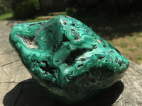 Polished Malachite Free Forms With Stunning Flower & Banding Patterns x 4 From Congo - TopRock