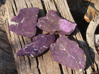 Polished  Metallic Purpurite Slices With Matte Finish x 4 From Erongo, Namibia