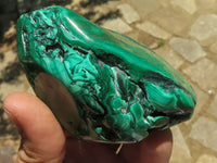 Polished Malachite Free Forms With Stunning Flower & Banding Patterns x 4 From Congo - TopRock