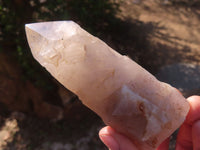 Natural Semi Polished Quartz Crystal Points x 2 From Angola