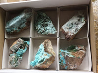 Natural Drusy Blue Chrysocolla Dolomite & Malachite Specimens  x 6 From Likasi, Congo - TopRock