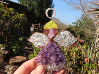 Hand Made Purple Gemstone Christmas Decorations - sold per pack of 5 -  From South Africa