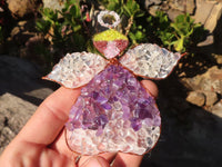 Hand Made Purple Gemstone Christmas Decorations - sold per pack of 5 -  From South Africa