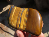 Polished Golden Tigers Eye Free Forms x 12 From Prieska, Northern Cape