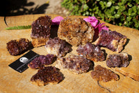 Natural Amethyst & Limonite Quartz Plates  x 11 From Kwaggafontein, South Africa - TopRock