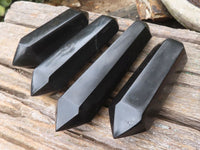 Polished Double Terminated Black Basalt Points  x 4 From Madagascar - Toprock Gemstones and Minerals 