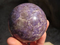 Polished  Lepidolite Spheres With Pink Tourmaline Inclusions  x 4 From Madagascar