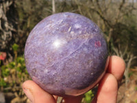 Polished  Lepidolite Spheres With Pink Tourmaline Inclusions  x 4 From Madagascar