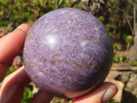 Polished  Lepidolite Spheres With Pink Tourmaline Inclusions  x 4 From Madagascar