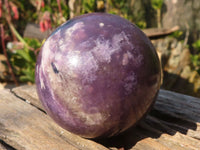 Polished  Lepidolite Spheres With Pink Tourmaline Inclusions  x 4 From Madagascar