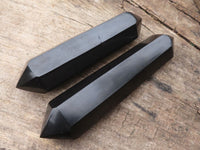 Polished Double Terminated Black Basalt Points  x 4 From Madagascar - Toprock Gemstones and Minerals 