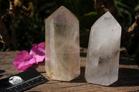 Polished Pair Of Quartz Points With Icy Veils  x 2 From Madagascar - TopRock