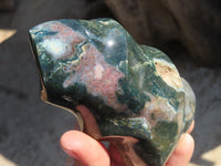 Polished Ocean Jasper Flame Sculptures x 2 From Madagascar