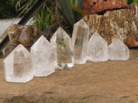 Polished Clear Quartz Crystal Points x 6 From Madagascar - TopRock